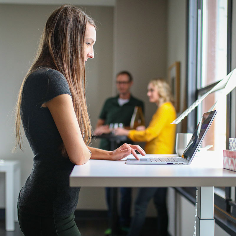 Female project manager at her computer